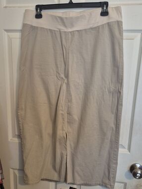 Motherhood Beige Maternity Chino Skirt with Stretch Waistband